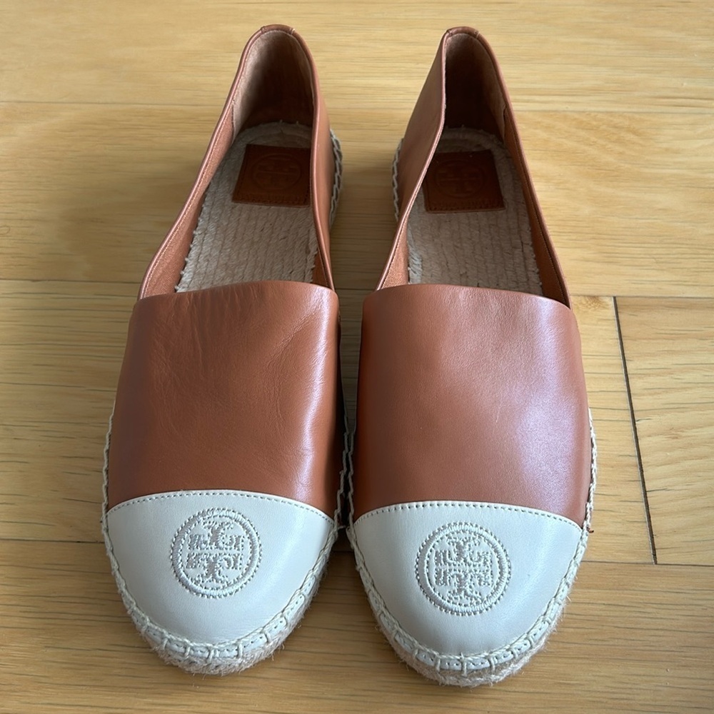 Tory Burch two tone leather espadrilles